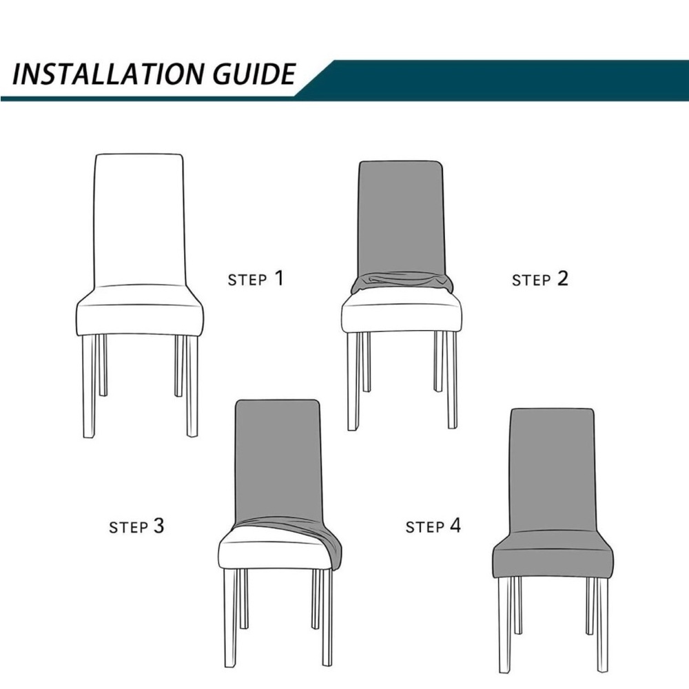 Subrtex Blue velvet chair cover set of 2 - Picture 5 of 6